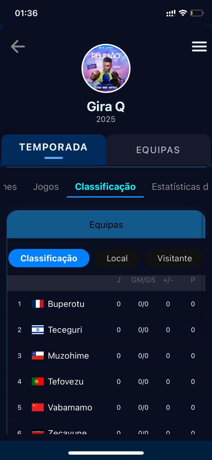 Regista eventos em tempo real