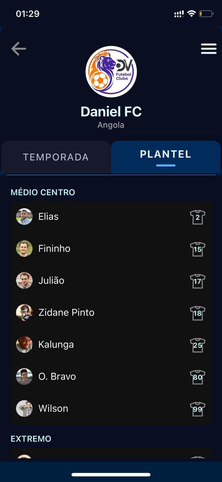 Desempenho de cada atleta